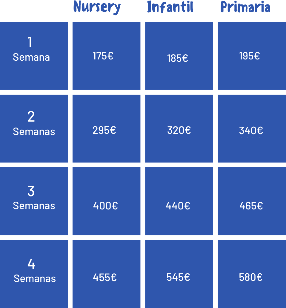 Precios Summer Camp 23-24